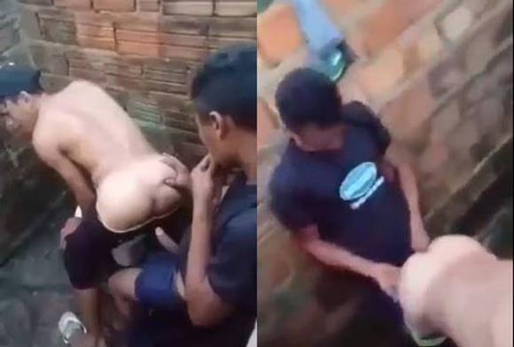Pornô: Cafuçu fodendo o cu do gay no quintal