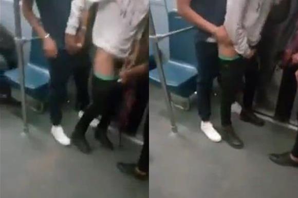 Sexo entre machos desconhecidos no metrô