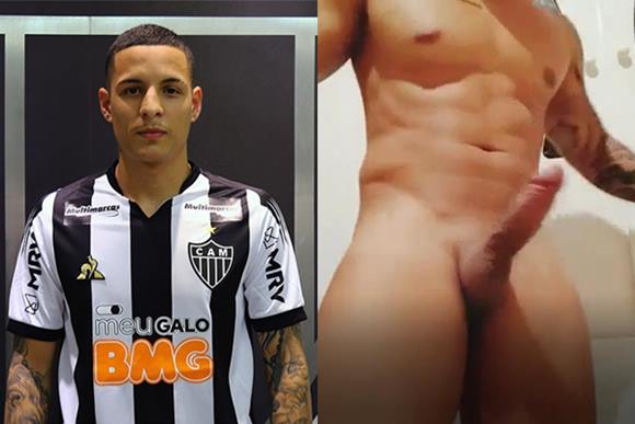 Jogador Guilherme Arana se masturbando